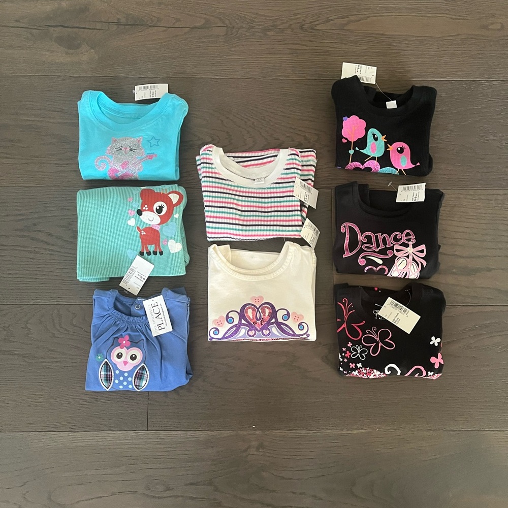 Baby girl long sleeve tops 6/9M NWT retail $25ea